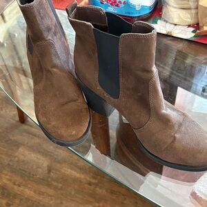 H&M Dark Brown Suede Ankle Boots
